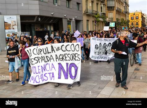 Protest March In Malaga Spain Organized As Part Of The Un