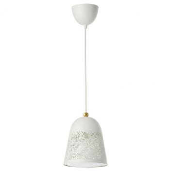 IKEA SOLSKUR Lampa suspendata din alama alba.