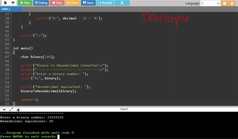 C Program To Convert Binary To Hexadecimal