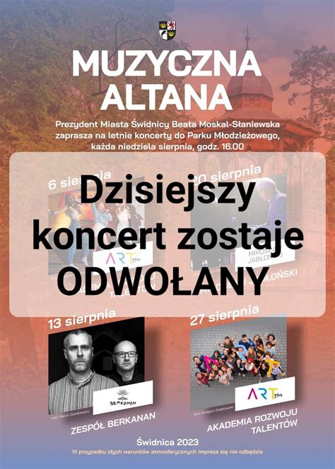 Plenerowy Koncert W Parku M Odzie Owym Odwo Any Swidnica Pl