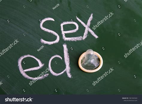 Inscription Sex Education Condom Without Packaging Stock Photo Shutterstock