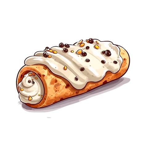 Premium Vector Cannoli Cake Cartoon Vector Illustration