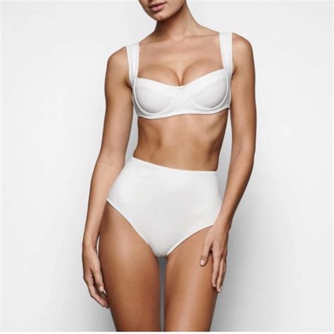 Skims Swim Skims Shaping Swim Unlined Underwire Bikini Bone White