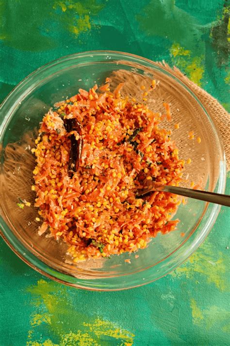 Carrot Kosambari Recipe Carrot Moong Dal Salad Cakeworkorange