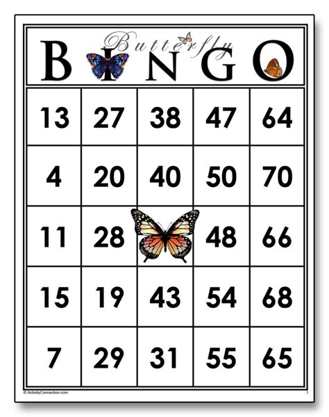 Butterfly Bingo Cards Printable Activity Connection