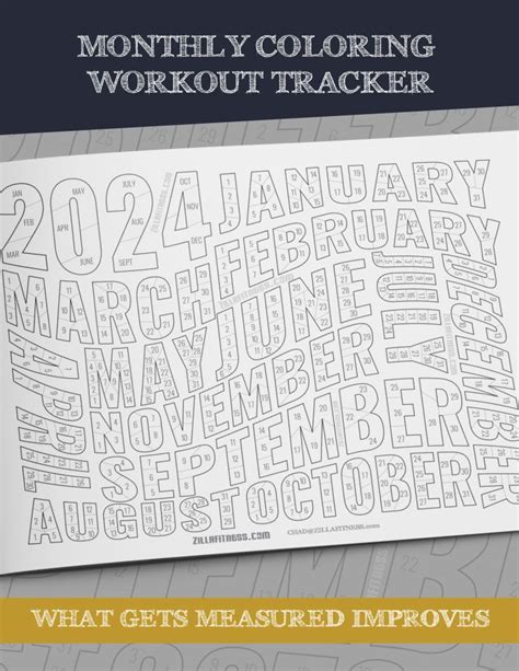 Monthly Coloring Workout Tracker Artofit