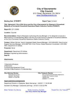 Fillable Online City Of Sacramento City Council 915 I Street