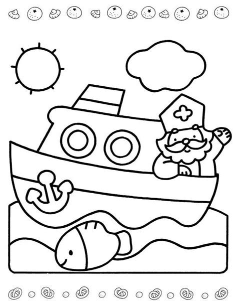 Sinterklaas Is Jarig Kleurplaat Sinterklaas Kleurboek Knutselen
