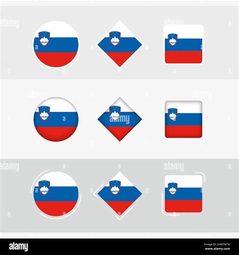 Slovenia Flag Icons Set Vector Flag Of Slovenia Three Versions Of