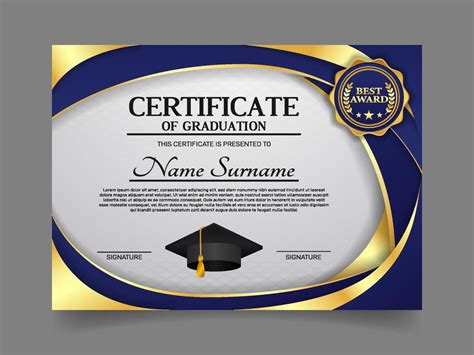 Certificado De Graduación De Educación 7477735 Vector En Vecteezy