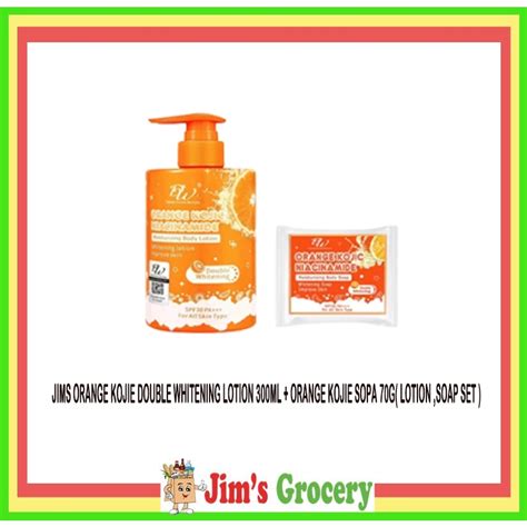 JIMS DW ORANGE KOJIC NIACINAMIDE LOTION 300ML SOAP 70G SOLD BY 1