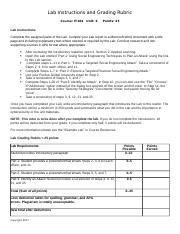 Unit 6 Lab Instructions And Rubric Docx Lab Instructions And Grading