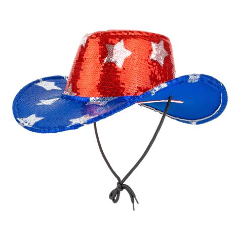 Way To Celebrate 4th Of July Patriotic Sequin Cowboy Hat