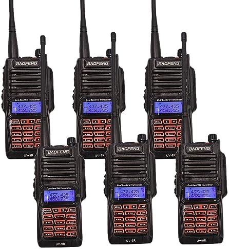 Kit 6 Radio Comunicador Baofeng UV9R Walk Talk Longo Alcance Dual Band