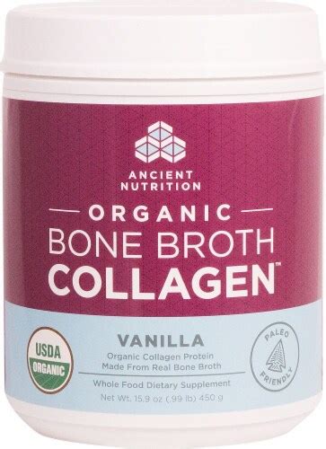 Ancient Nutrition Organic Bone Broth Collagen™ Vanilla, 30 Servings ...