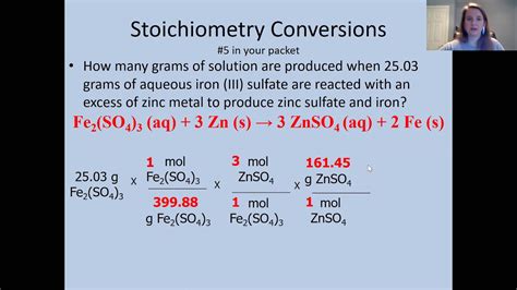 Stoichiometry Video 3 Gram To Gram Conversions Youtube