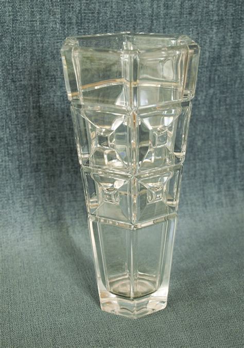 Vintage Rosenthal Germany Crystal Clear Hexagon Domus Vase Etsy