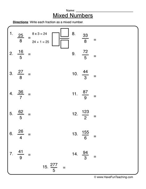 Proper And Improper Fractions Worksheets Grade 3