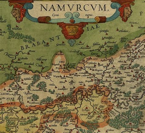 Antique Map Of The Namen Or Namur Region In Wallonia Belgium For Sale