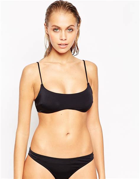 Asos Mix And Match Skinny Strap Crop Bikini Top At Asos Crop Top