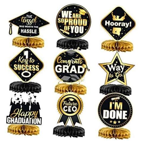 Katchon Graduation Centerpieces For Tables Pack Of Black