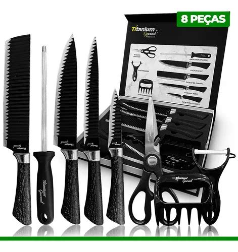 Kit Jogo Conjunto De Facas Profissional Faqueiro Churrasco MercadoLivre