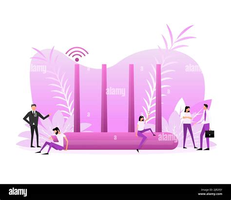 Wifi Router Device Wireless Internet Concept Router And Signal Stock