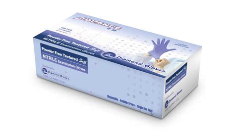 Advance Diamond Violet Blue Nitrile Gloves 100