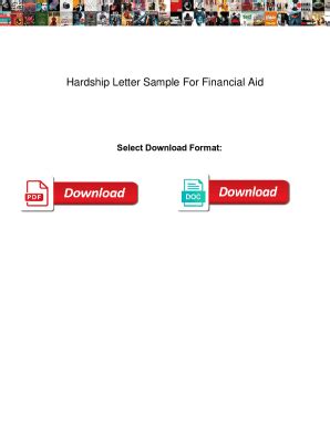 Fillable Online Hardship Letter Sample For Financial Aid Hardship