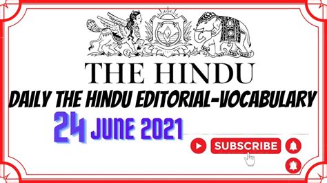 24 June 2021 Daily The Hindu Editorial Vocabulary Today The Hindu