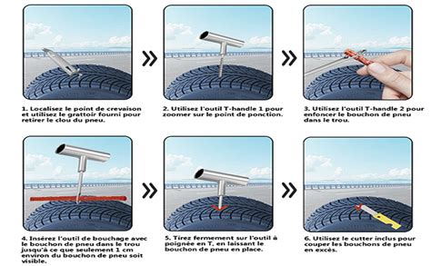 Amazon Fr Bomtop Kit R Paration Pneu Tubeless Meche Pneu Crevaison