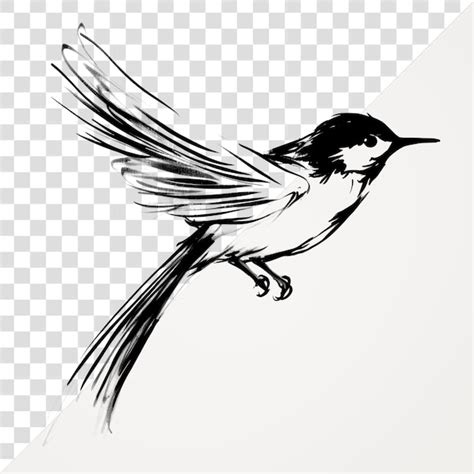 Premium Psd Elegant Bird Sketch Art