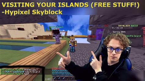 Visiting YOUR SKYBLOCK ISLANDS Giving Free Stuff Hypixel Skyblock