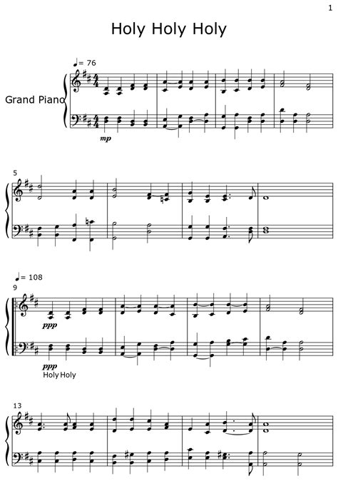 Holy Holy Holy Sheet Music For Piano