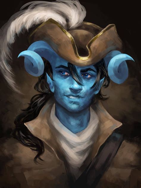 Blue Male Tiefling - [art] Callum, (formerly Winged)tiefling Wizard ...