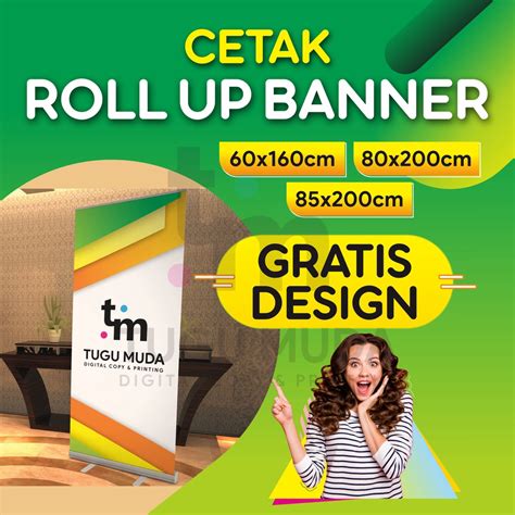 Jual Cetak Roll Up Banner Outdoor Roll Up Banner Aluminium X Cm