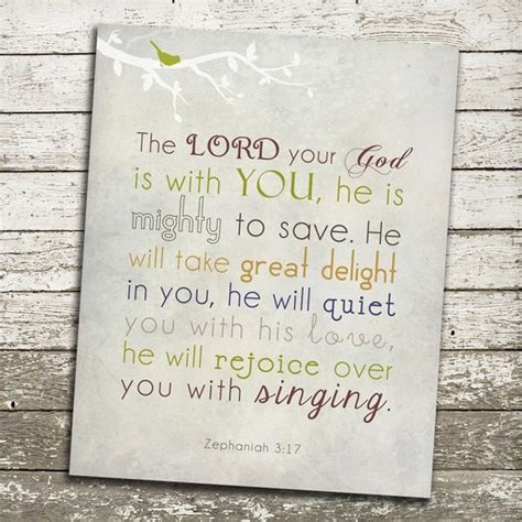 Bible Verse Wall Art Zephaniah 317 8x10 T By Thepurplepear