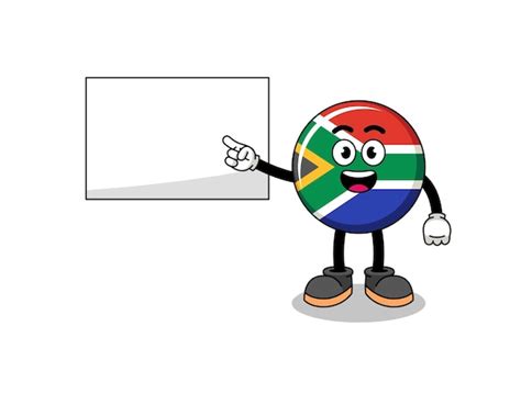 Ilustración de la bandera de sudáfrica haciendo una presentación