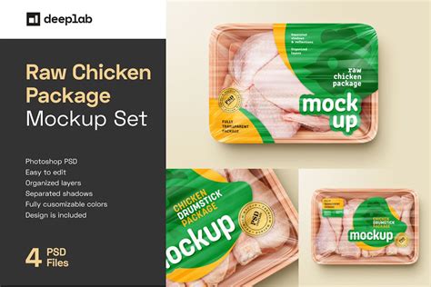 Raw Chicken Package Mockup Set Premium And Free Psd Mockup Store