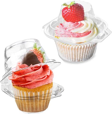 Amazon LOKQING Plastic Individual Cupcake Containers Single