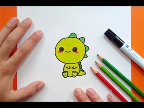 Como Dibujar Un Dinosaurio Kawaii Paso A Paso How To Draw A Kawaii