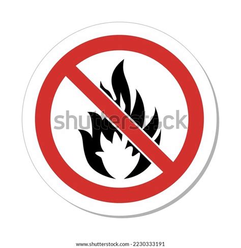 Iso Prohibition Sign No Fire Open Stock Vector Royalty Free