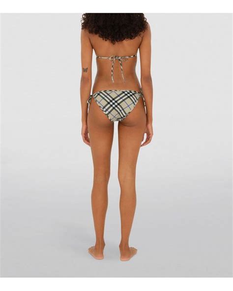 Burberry Check Bikini Bottoms In White Lyst