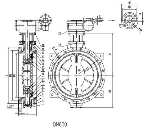 Double Eccentric Butterfly Valve Electric Actuated Blucast