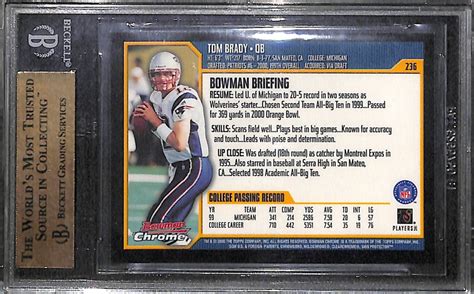 Lot Detail Bowman Chrome Tom Brady Rookie Card Graded Bgs