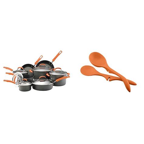 Rachael Ray Brights Hard Anodized Nonstick Cookware Set With Glass Lids