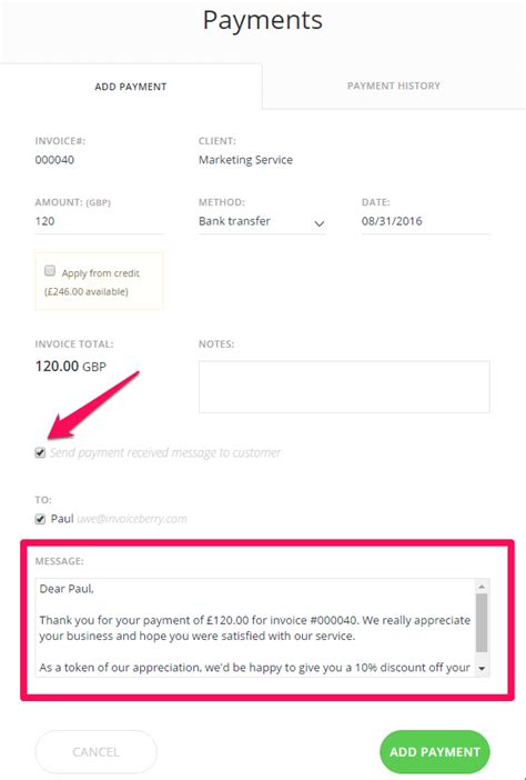 Add A Thank You Note To The Bottom Of Your Invoices To Add A More