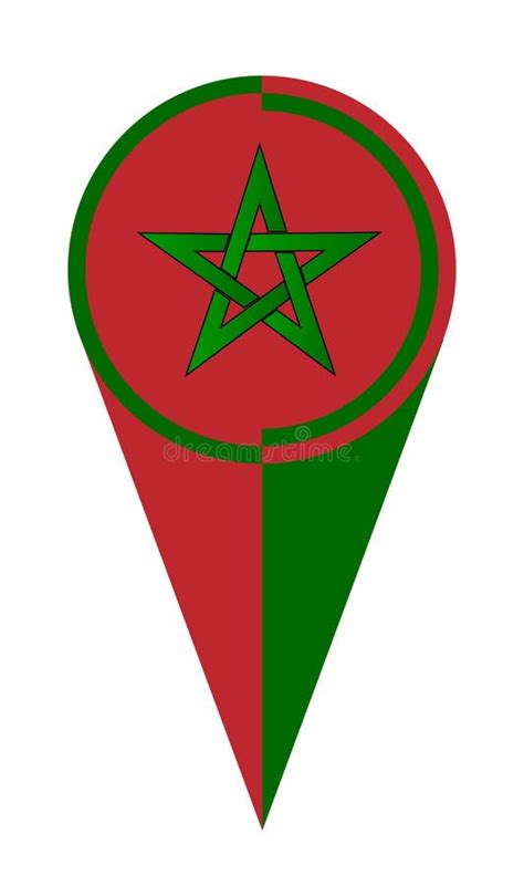 Bandeira Do Lugar Do Ponteiro Do Mapa De Marrocos Ilustração Do Vetor