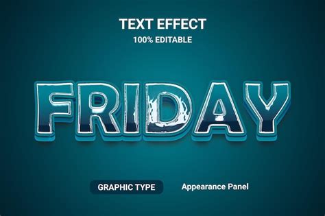 Premium Vector Friday Text Effect