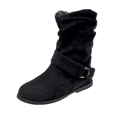 Puntoco Women'S Winter Boots Clearance,Women'S Winter Flat Leather Belt ...